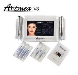 Permanent Makeup machine digital Artmex V8 set Eye Brow Lip Rotary Pen MTS System tattoo pen5504651