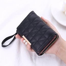 Wallets Women's Wallet Tri Fold Card Bag PU Multi Objects Pocket Short Fashion Holder With Coin Purse Korean Minimalist 2024