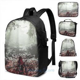 Backpack Funny Graphic Print Horizon Zero Dawn USB Charge Men School Bags Women Bag Travel Laptop