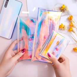 Transparent PVC Stationary Organizer Stationery Pen Holder Cute Pencil Case Office Supplies Desk Accessories