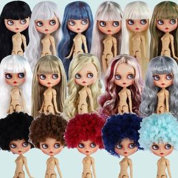 ICY DBS Blyth Doll 19 Joints 16 Body 30CM BJD Doll Tan Skin Frosted Matte Face Afro Hair DIY Make Up Costume Doll Gift Toy 240507