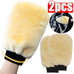 Gloves Doublesided Plush Car Wash Gloves Wiping Car Imitation Wool Gloves Soft Thickened Car Cleaning Tools Portable Cleaning Supplies