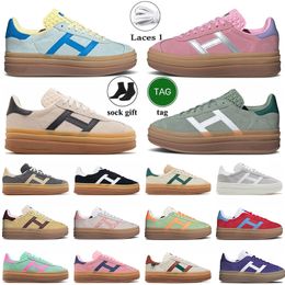 Bold Designer Casual Platform Womens Shoes Cream Collegiate Green True Pink Silver Purple Glow Gum White Black Flat Trainers top quality women thick sole sneakers