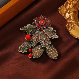 Brooches Morkopela Vintage Champagne Rhinetone Brooch Luxury Sunflower Hazelnut Pin Jewellery Clothes Scarf Accessories