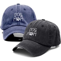 Ball Caps Vintage Washed Cotton DoG MOM Embroidery Baseball Cap For Men Women Dad Hat golf caps Snapback Cap Dropshipping d240507