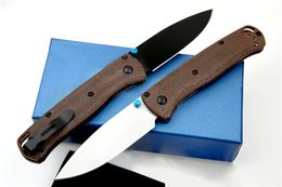 Promotion 535 Pocket Folding Knife S30V Stone Wash / Black Oxide Coated Drop Point Blade Flax Handle EDC Knives with Nylon Sheath and Retail Box