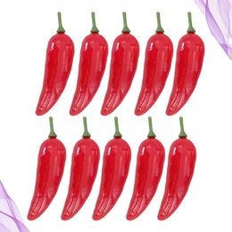 Decorative Flowers 36 Pcs Fake Vegetable Fruit Decor Simulation Mini Red Pepper Lifelike Tiny Chilli