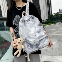 Backpack Tie-dye Canvas Women Female Lovely Travel Bag Teenage Girls High Quality Schoolbag Lady's Knapsack Small Book