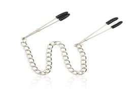 Long Nipple Clamps Metal Chain Nipples Clips Fetish Sex Toys for Couple Adult Game Bed Bondage Restraint Sex Products for Women Y17911239