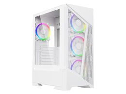 Rainbow-Flash-F1-W White USB 3.0 Steel / Tempered Glass ATX Mid Tower Computer Case, 4 x 120mm Autoflow Rainbow LED Fans (Pre-Installed)