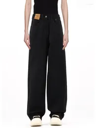 Women's Jeans American Vintage High Waist Black Trashy Casual 2000s Pants Baggy Y2K Wide Leg Street Style Denim Trouser