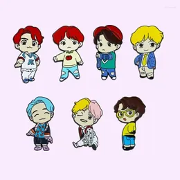 Brooches Cartoon Kpop Boy Enamel Pins Jung-kook Other Idol Character Groups Badges Lapel Pin Jewelry Gift For Friends Wholesale