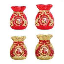 Decorative Flowers Chinese Year Feng Shui Treasure Basin Blessing Bag Vase Decor Money Statue Resin For Home Arrangement Multipurpose