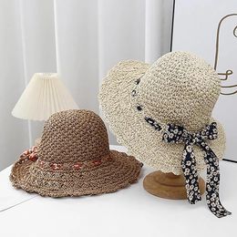 Wide Brim Hats Summer Beach Straw Hat Women UV Protection UPF 50 Bucket Strappy Foldable Sunshade Leisure Outdoor Sun Caps