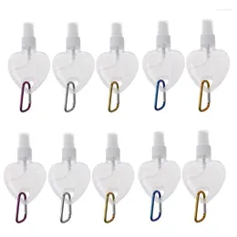 Storage Bottles 10Pcs Travel Bottle Keychain 50Ml Heart Shaped Fine Mist Spray Portable Empty Reusable For Liquid Containers