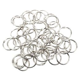 Key Rings 50 Pcs Staple Book Binder 30Mm Outer Diameter Loose Leaf Ring Keychain Diy Sier Colour Chain Keyring Accessories Drop Deliv Dh9Pi