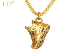 U7 Steampunk Stainless Steel Sports Shoes Pendant Necklace For Men Punk Chain Metal Choker Collares Jewelry Gifts P1186 21033127327288341