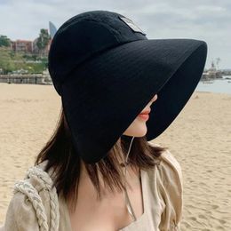 Berets Women Hat Summer UV Protection Fashionable Large Brim Sun Protectioncap Beach Hats Travel Visor Panama