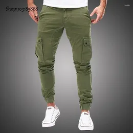 Men's Pants Solid Cargo Skinny Four Seasons Outdoor Big Pocket Long Tactical Trousers Men M-3XL YB-A659
