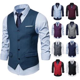 Men's Tank Tops #SV006 # Suit Vest Korean Version Solid Colour Casual Business Single Breasted