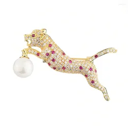 Brooches Big Climbing Leopard Brooch Pins For Women And Men Enamel Animal Winter Luxury Jewellery Year Gift