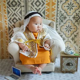 Family Matching Outfits New arrival photo studio shooting outfits for baby children Arab clothing kerchief+robe+clothes 3 month /1 year d240507