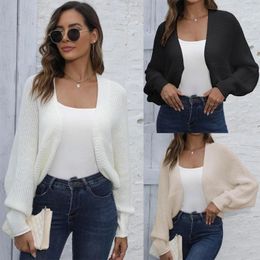 Women's Knits Solid Colour Knitwear Cardigan Women Long Batwing Sleeve Open Front Sweater Shrug