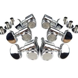 Accessories 1 Set Kaynes 3R3L Locking Electric Guitar Machine Heads Tuners For LP SG Lock String Tuning Pegs Chrome Silver