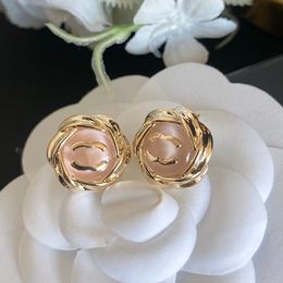 Classic Brand Letter Earrings Designer Studs brass Eardrop Famous Women Crystal Pearl Earring Birthday Party Jewellery Wedding Gifts