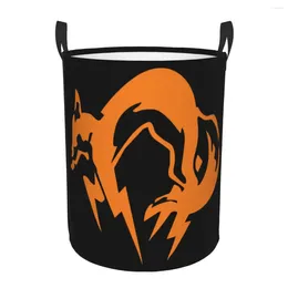 Laundry Bags Metal Gear Solid Logo Basket Collapsible Large Capacity Clothing Storage Bin Video Game Baby Hamper