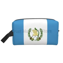 Cosmetic Bags Guatemala Flag Print Makeup Bag Portable Waterproof For Women Large Capacity Travel Toiletry Accessories Organizer