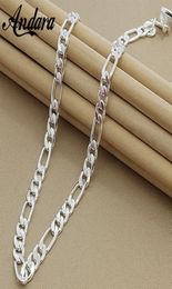 Men039s 8MM 20039039 50cm Necklace Fashion 925 Silver Jewellery Chain For Women Male Quality2887791