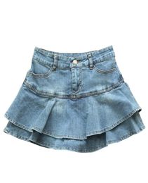 Summer Low Waist A Line Denim Skirt Women Sexy Pleated Mini Jeans Skirts Korean Style Casual Faldas Mujer 2106232284991