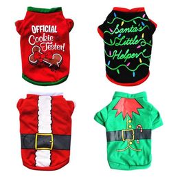 Dog Shirt Pet Christmas Grooming Accessories Green Waist Belt Cotton Tshirt Festival Costume For Small Medium Dogs Clothes5176546