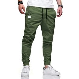 Roupas de tamanho grande trabalho versátil cinza sólido Use Black Joggers Cotton Casual Male Calça de Carga de Cargo Mens Loose Straight 240506