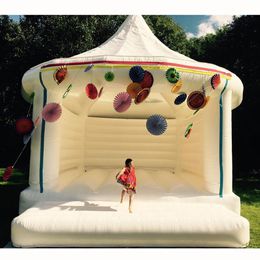 Free ship 4.5mLx4.5mWx3.5mH (15x15x11.5ft) or custom white Inflatable Wedding jumper Bouncer Castle /jumping bed/Bouncy bounce House