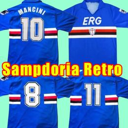 Retro Soccer Jerseys 1990 1991 1992 SaMpDoRiaS Futbol shirts Mancini Vialli Vintage 90 91 92 Home Football jersey Camiseta Classic Shirt Kit Maillot Maglia Tops