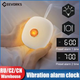 Clocks TSBC670 Silent Vibration Alarm Clock Students Wake Up Strong Wake Artifact Creative Cute Pet Mute LED Digital Clock