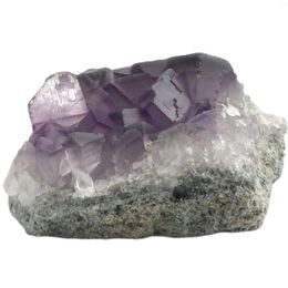 Decorative Figurines 61.7gNatural Purple Square Fluorite Mineral Specimens Furniture And Ornaments