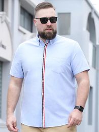 Men's Casual Shirts Baisheng Plus Fat Belly Short Sleeved Shirt