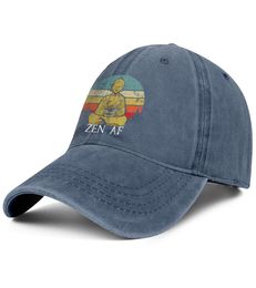 Damn Right Zen Af Unisex denim baseball cap fitted cool team hats AF Spiritual Essence Camouflage White Marble Flash Gold Gay8379696