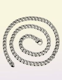 Men039s Flat Miami Cuban Link Chain 925 Sterling Silver 8mm Thick Italy Made9521912