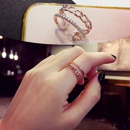 Cluster Rings WEIYUE Minimalist Geometric Ladies Ring Finger Party Wedding Jewellery Wholesale Birthday Gifts