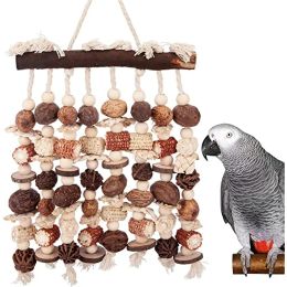 Toys Large Bird Chewing Toy Parrot Parakeets Cage Bite Toys For Cockatoos African Grey Macaws Love Birds Toy Natural Wooden Blocks