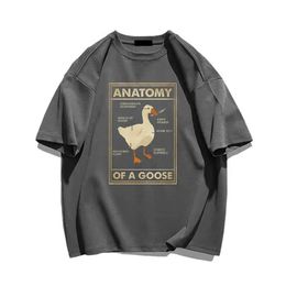 Women's T-Shirt Anatomy Funny Duck Graphic Gamer Retro Mens Black T-Shirt Gothic Mens T-Shirt Ullzang Street Plus Size Womens T-Shirt d240507