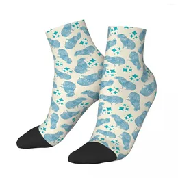 Men's Socks Capybara Blue Botanical Silhouette Men Women Windproof Novelty Spring Summer Autumn Winter Stockings Gift