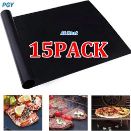 Accessories At Most 15PACK Nonstick BBQ Grill Mat Reusable Baking Mat Outdoor Picnic Cooking Barbecue Tools Cooking Grilling Sheet 40*33cm