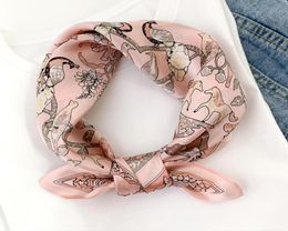 Small Square Scarf Female Spring and Autumn Korean Silk Thin Models Wild Temperament Decorative Silk Scarves Small Net Red Scarf8669632