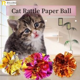 Toys Ringing Paper Colourful Ball Cat Toy Tin Soundmaking Festival Decoration Playing Interactive Products Supplies Colour Random