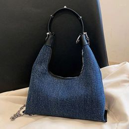 Evening Bags Women's Shoulder Bag Denim Female Underarm Ladies Brand Designer Handbag Purse Casual Portability Shopper Spring Summer